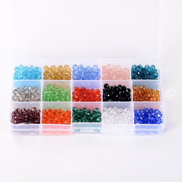 PandaHall 1Box 15 Color Round Glass Beads, Faceted, Mixed Color, 6mm, Hole: 1mm, about 50pcs/color/compartment, about 750pcs/box Glass Round..., Multicolor
PandaHall 1Box 15 Color Round Glass Beads, Faceted, Mixed Color, 6mm, Hole: 1mm, about 50pcs/color/compartment, about 750pcs/box Glass Round..., Multicolor