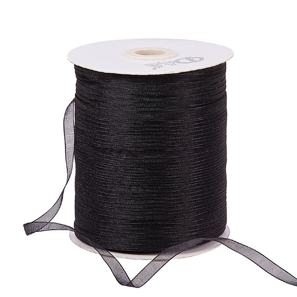 PandaHall Organza Ribbon, Black, 1/4 inch(6mm), 500yards/Roll(457.2m/Roll) Polyester None Black
PandaHall Organza Ribbon, Black, 1/4 inch(6mm), 500yards/Roll(457.2m/Roll) Polyester None Black
