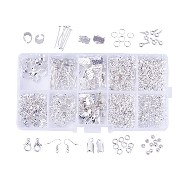 PandaHall DIY Jewelry Findings, Brass Crimp Beads, Iron Head Pins, Ribbon Ends, Earring Hook, Screw Eye Pin Bail Peg, Snap on Bail, Jump..., Silver
PandaHall DIY Jewelry Findings, Brass Crimp Beads, Iron Head Pins, Ribbon Ends, Earring Hook, Screw Eye Pin Bail Peg, Snap on Bail, Jump..., Silver