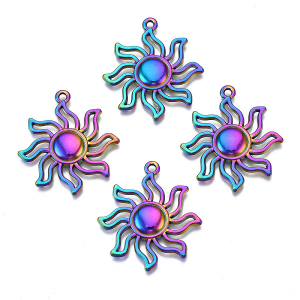 PandaHall Rack Plating Rainbow Color Alloy Pendants, Cadmium Free & Nickel Free & Lead Free, Flower, 33.5x30x3mm, Hole: 1.8mm Alloy Flower
PandaHall Rack Plating Rainbow Color Alloy Pendants, Cadmium Free & Nickel Free & Lead Free, Flower, 33.5x30x3mm, Hole: 1.8mm Alloy Flower