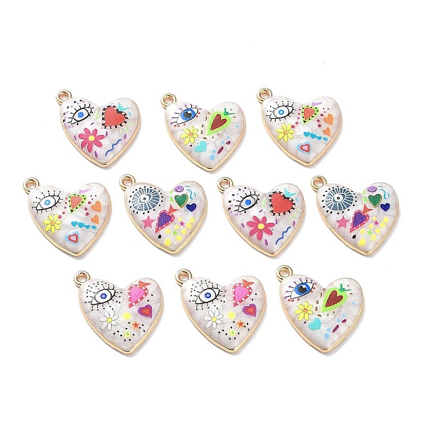 PandaHall Rack Plating Alloy Enamel Pendants, Evil Eye Heart Charms with Resin, Light Gold, Mixed Color, 22x18.5x3mm, Hole: 1.6mm..., Multicolor
PandaHall Rack Plating Alloy Enamel Pendants, Evil Eye Heart Charms with Resin, Light Gold, Mixed Color, 22x18.5x3mm, Hole: 1.6mm..., Multicolor