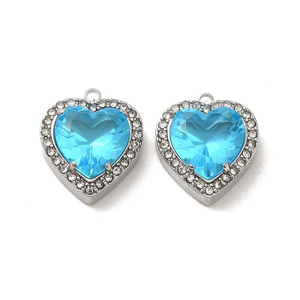 PandaHall 304 Stainless Steel Pendants, with Glass and Rhinestone, Heart Charms, Deep Sky Blue, 16x14x5.7mm, Hole: 1.4mm Stainless...
PandaHall 304 Stainless Steel Pendants, with Glass and Rhinestone, Heart Charms, Deep Sky Blue, 16x14x5.7mm, Hole: 1.4mm Stainless...