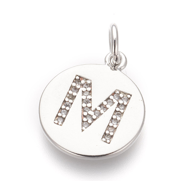 PandaHall Brass Micro Pave Cubic Zirconia Pendants, Lead Free & Cadmium Free, Flat Round with Letter, Platinum, Letter.M, 17.5x15x1.5mm..., Clear
PandaHall Brass Micro Pave Cubic Zirconia Pendants, Lead Free & Cadmium Free, Flat Round with Letter, Platinum, Letter.M, 17.5x15x1.5mm..., Clear