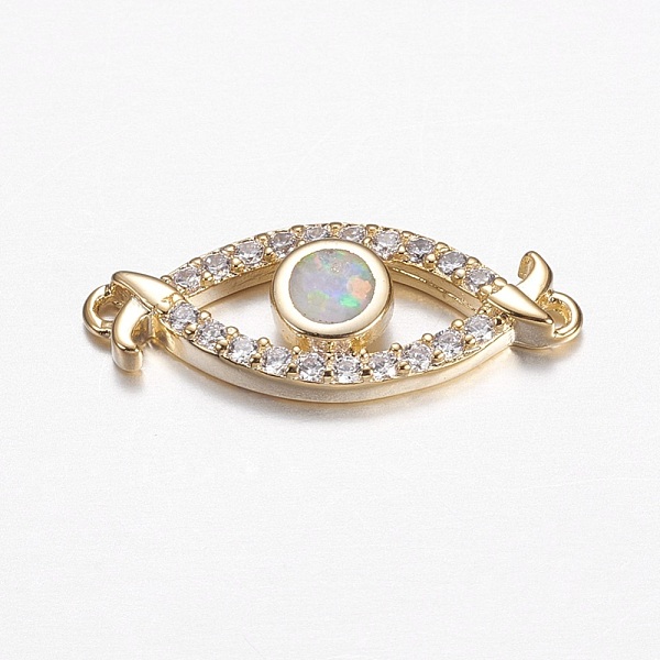 PandaHall Brass Micro Pave Cubic Zirconia Links, with Synthetic Opal, Eye, Golden, Champagne Yellow, 8x20x3mm, Hole: 1mm Brass+Cubic...
PandaHall Brass Micro Pave Cubic Zirconia Links, with Synthetic Opal, Eye, Golden, Champagne Yellow, 8x20x3mm, Hole: 1mm Brass+Cubic...