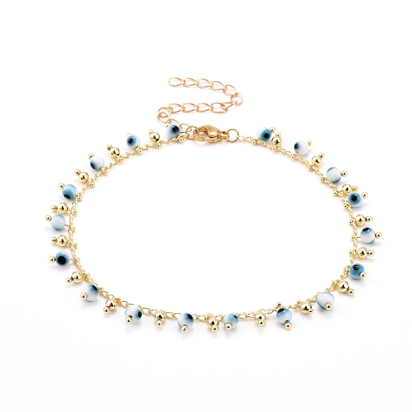 PandaHall Evil Eye Anklets, with Brass Curb Chains and 304 Stainless Steel Lobster Claw Clasps, Golden, 9-1/8 inch(23cm)x0.2cm Brass
PandaHall Evil Eye Anklets, with Brass Curb Chains and 304 Stainless Steel Lobster Claw Clasps, Golden, 9-1/8 inch(23cm)x0.2cm Brass