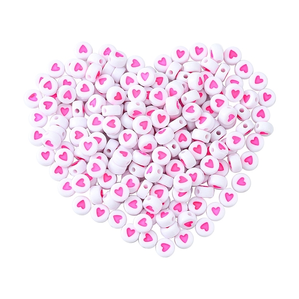 PandaHall Opaque Acrylic Beads, with Enamel, Flat Round with Heart, Hot Pink, 7x3.5mm, Hole: 1.2mm Acrylic Flat Round
PandaHall Opaque Acrylic Beads, with Enamel, Flat Round with Heart, Hot Pink, 7x3.5mm, Hole: 1.2mm Acrylic Flat Round
