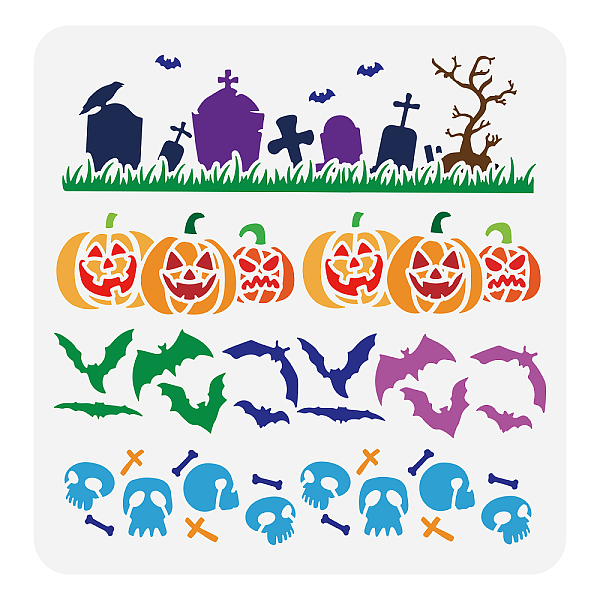 PandaHall FINGERINSPIRE Halloween Border Stencil 11.8x11.8inch Pumpkins Bats Graveyard Skulls Pattern Drawing Template Halloween Themed...
PandaHall FINGERINSPIRE Halloween Border Stencil 11.8x11.8inch Pumpkins Bats Graveyard Skulls Pattern Drawing Template Halloween Themed...