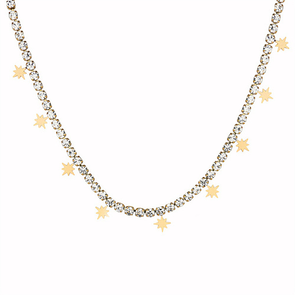 PandaHall Stainless Steel Star Charms Bib Necklaces, with Cubic Zirconia Tennis Chains, Golden, 14.76 inch(37.5cm) Cubic Zirconia Star Clear
PandaHall Stainless Steel Star Charms Bib Necklaces, with Cubic Zirconia Tennis Chains, Golden, 14.76 inch(37.5cm) Cubic Zirconia Star Clear