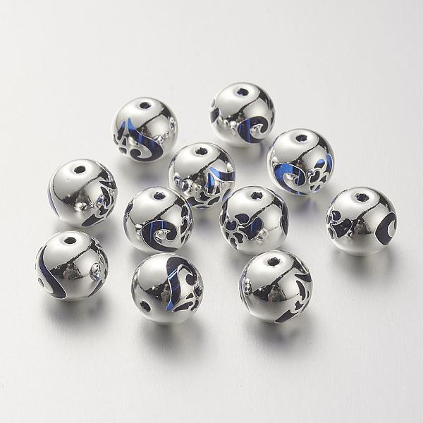 PandaHall K9 Glass Beads, Covered with Brass, Round with Heart Pattern, 925 Sterling Silver Plated, Medium Blue, 10.2x9.2mm, Hole: 1.5mm...
PandaHall K9 Glass Beads, Covered with Brass, Round with Heart Pattern, 925 Sterling Silver Plated, Medium Blue, 10.2x9.2mm, Hole: 1.5mm...