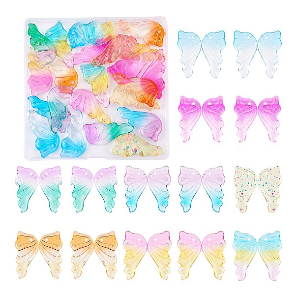 PandaHall Spray Painted Glass Pendants, Wing, Mixed Color, 36x18x5.5~6mm, Hole: 1mm, 4pcs/color, 8 colors, 32pcs/box Glass Wing Multicolor
PandaHall Spray Painted Glass Pendants, Wing, Mixed Color, 36x18x5.5~6mm, Hole: 1mm, 4pcs/color, 8 colors, 32pcs/box Glass Wing Multicolor
