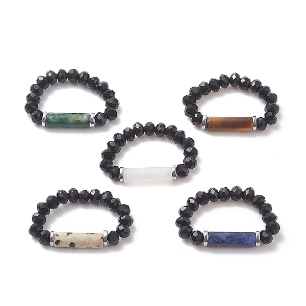 PandaHall Natural & Synthetic Mixed Gemstone & Glass Column Beaded Stretch Ring for Women, US Size 6(16.5mm) Mixed Stone
PandaHall Natural & Synthetic Mixed Gemstone & Glass Column Beaded Stretch Ring for Women, US Size 6(16.5mm) Mixed Stone