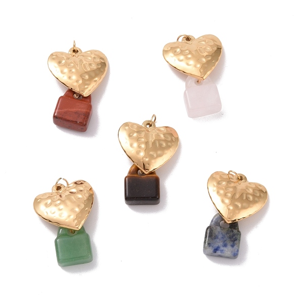 PandaHall Natural Mixed Stone Pendants, with Ion Plating(IP) Real 18K Gold Plated 304 Stainless Steel Findings, Heart with Lock Charm...
PandaHall Natural Mixed Stone Pendants, with Ion Plating(IP) Real 18K Gold Plated 304 Stainless Steel Findings, Heart with Lock Charm...