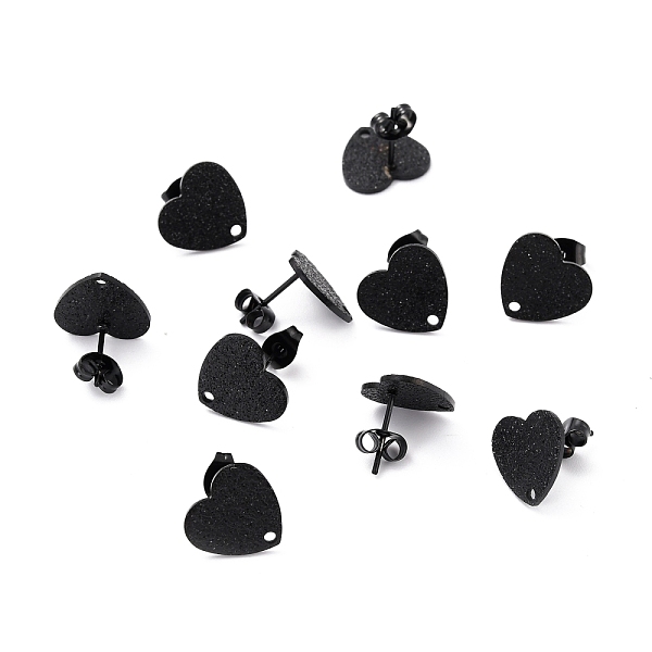 PandaHall 304 Stainless Steel Stud Earring Findings, with Ear Nuts, Textured Heart, Electrophoresis Black, 12x13mm, Hole: 1.5mm, Pin: 0.7mm...
PandaHall 304 Stainless Steel Stud Earring Findings, with Ear Nuts, Textured Heart, Electrophoresis Black, 12x13mm, Hole: 1.5mm, Pin: 0.7mm...