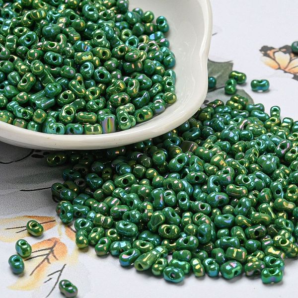 PandaHall Glass Seed Beads, Opaque Colours Rainbow, Peanut, Dark Green, 4x2x2mm, Hole: 0.8mm, about 8000pcs/pound Glass Peanut
PandaHall Glass Seed Beads, Opaque Colours Rainbow, Peanut, Dark Green, 4x2x2mm, Hole: 0.8mm, about 8000pcs/pound Glass Peanut