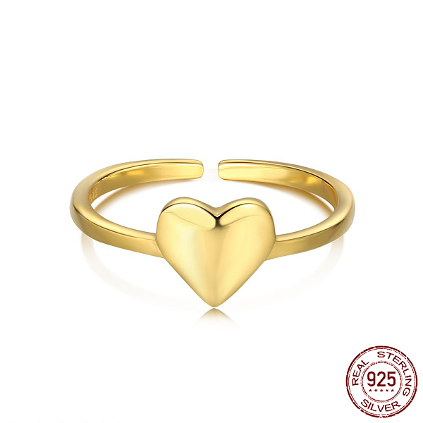 PandaHall 925 Sterling Silver Open Cuff Rings, with S925 Stamp, Heart, Real 18K Gold Plated, Inner Diameter: 17.6mm Sterling Silver Heart
PandaHall 925 Sterling Silver Open Cuff Rings, with S925 Stamp, Heart, Real 18K Gold Plated, Inner Diameter: 17.6mm Sterling Silver Heart