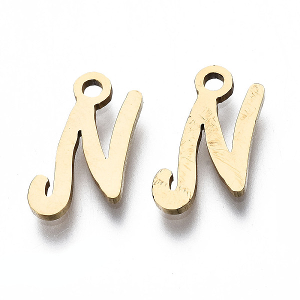 PandaHall 201 Stainless Steel Charms, Laser Cut, Alphabet, Golden, Letter.N, 12.5x6.5x1mm, Hole: 1.4mm Stainless Steel Letter N
PandaHall 201 Stainless Steel Charms, Laser Cut, Alphabet, Golden, Letter.N, 12.5x6.5x1mm, Hole: 1.4mm Stainless Steel Letter N