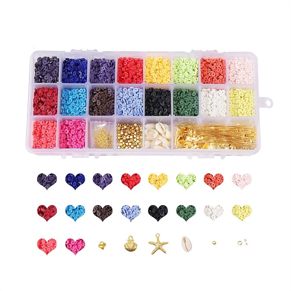 PandaHall DIY Jewelry Kits, with Handmade Polymer Clay Heishi Beads, Alloy Pendants, Elastic Thread, Brass Spacer Beads & Ball Head Pins &..., Multicolor
PandaHall DIY Jewelry Kits, with Handmade Polymer Clay Heishi Beads, Alloy Pendants, Elastic Thread, Brass Spacer Beads & Ball Head Pins &..., Multicolor