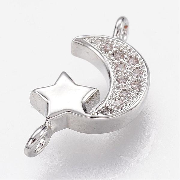 PandaHall Brass Micro Pave Cubic Zirconia Links, Moon and Star, Platinum, 16.5x8.5x3mm, Hole: 1.5mm Brass+Cubic Zirconia Moon
PandaHall Brass Micro Pave Cubic Zirconia Links, Moon and Star, Platinum, 16.5x8.5x3mm, Hole: 1.5mm Brass+Cubic Zirconia Moon