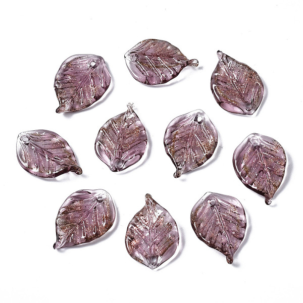 PandaHall Handmade Lampwork Pendant, with Glitter Powder, Leaf, Rosy Brown, 22~23x14~15x5mm, Hole: 1~1.5mm Lampwork Leaf
PandaHall Handmade Lampwork Pendant, with Glitter Powder, Leaf, Rosy Brown, 22~23x14~15x5mm, Hole: 1~1.5mm Lampwork Leaf