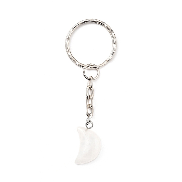 PandaHall Natural Quartz Crystal Keychain, with Platinum Plated Iron Split Key Rings, Moon, 71mm Quartz Crystal Moon
PandaHall Natural Quartz Crystal Keychain, with Platinum Plated Iron Split Key Rings, Moon, 71mm Quartz Crystal Moon
