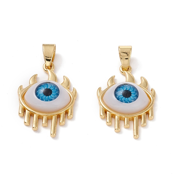 PandaHall Brass Pendants, with Resin Cabochons, Long-Lasting Plated, Eye, Real 18K Gold Plated, Dodger Blue, 26x17x6.5mm, Hole: 6x3.5mm...
PandaHall Brass Pendants, with Resin Cabochons, Long-Lasting Plated, Eye, Real 18K Gold Plated, Dodger Blue, 26x17x6.5mm, Hole: 6x3.5mm...