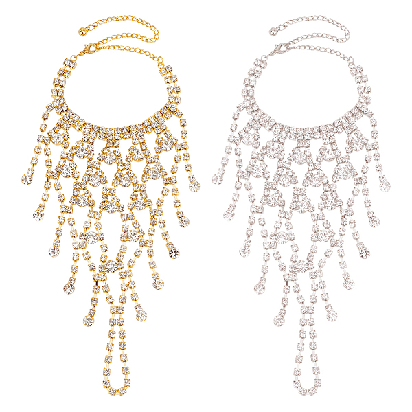 PandaHall ANATTASOUL 2Pcs 2 Colors Crystal Rhinestone Chain Tassel Ring Bracelets Set, Alloy Hand Chain Hand Harness for Women, Golden &...
PandaHall ANATTASOUL 2Pcs 2 Colors Crystal Rhinestone Chain Tassel Ring Bracelets Set, Alloy Hand Chain Hand Harness for Women, Golden &...