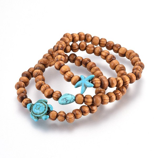 PandaHall Wood Beads Stretch Kids Bracelets, with Synthetic Turquoise(Dyed) Beads, 1-3/4 inch(4.5cm) Mixed Stone
PandaHall Wood Beads Stretch Kids Bracelets, with Synthetic Turquoise(Dyed) Beads, 1-3/4 inch(4.5cm) Mixed Stone