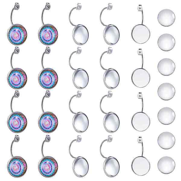 PandaHall DIY Earring Makings, with 304 Stainless Steel Ear Nuts, Earring Backs and Transparent Glass Cabochons, Flat Round, Stainless Steel..., Clear
PandaHall DIY Earring Makings, with 304 Stainless Steel Ear Nuts, Earring Backs and Transparent Glass Cabochons, Flat Round, Stainless Steel..., Clear