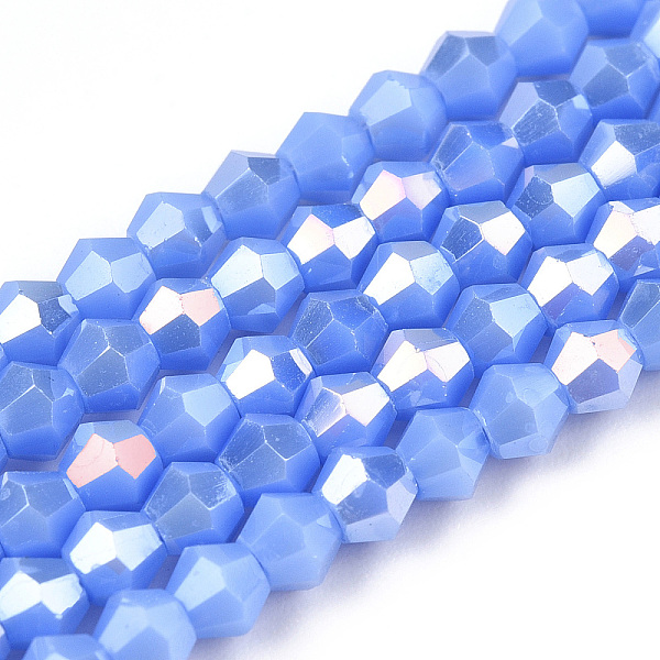 PandaHall Opaque Solid Color Electroplate Glass Beads Strands, AB Color Plated, Faceted, Bicone, Cornflower Blue, 3x2.5mm, Hole: 0.7mm...
PandaHall Opaque Solid Color Electroplate Glass Beads Strands, AB Color Plated, Faceted, Bicone, Cornflower Blue, 3x2.5mm, Hole: 0.7mm...