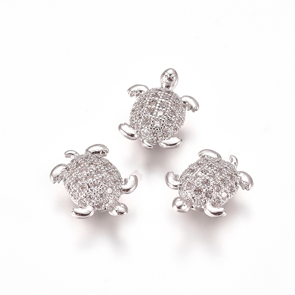 PandaHall Brass Micro Pave Clear Cubic Zirconia Beads, Tortoise, Platinum, 11x9x4mm, Hole: 1.2mm Brass+Cubic Zirconia Tortoise Clear
PandaHall Brass Micro Pave Clear Cubic Zirconia Beads, Tortoise, Platinum, 11x9x4mm, Hole: 1.2mm Brass+Cubic Zirconia Tortoise Clear