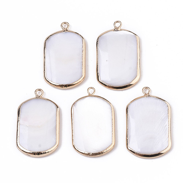 PandaHall Natural Freshwater Shell Pendants, with Brass Loops, Edge Golden Plated, Rounded Rectangle, Seashell Color, 28~29x16~17x3~4mm...
PandaHall Natural Freshwater Shell Pendants, with Brass Loops, Edge Golden Plated, Rounded Rectangle, Seashell Color, 28~29x16~17x3~4mm...