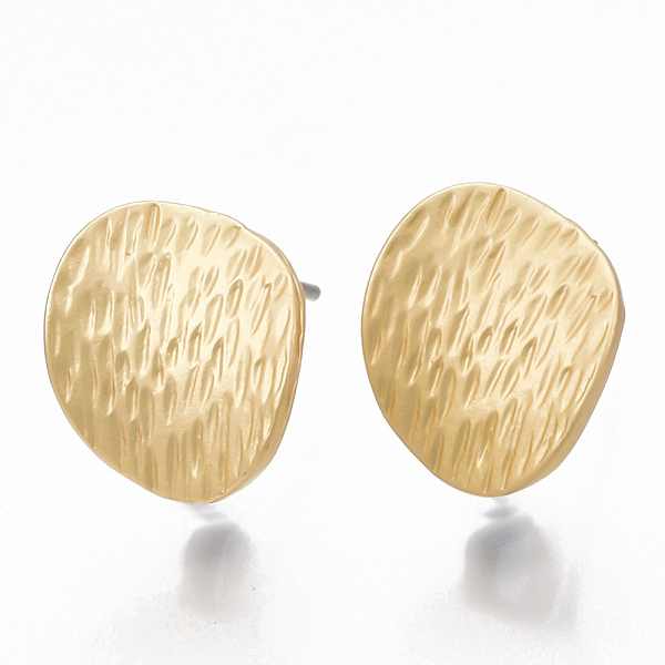 PandaHall Smooth Surface Alloy Stud Earring Findings, with Loop and Steel Pin, Wavy, Flat Round, Matte Gold Color, 11x10.5mm, Hole: 4mm, Pin...
PandaHall Smooth Surface Alloy Stud Earring Findings, with Loop and Steel Pin, Wavy, Flat Round, Matte Gold Color, 11x10.5mm, Hole: 4mm, Pin...