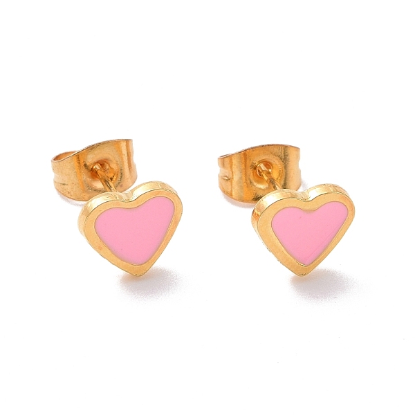 PandaHall 304 Stainless Steel Enamel Stud Earrings, with 316 Surgical Stainless Steel Pin, Golden, Heart, Pink, 7x7.5x2mm, Pin: 0.8mm 304...
PandaHall 304 Stainless Steel Enamel Stud Earrings, with 316 Surgical Stainless Steel Pin, Golden, Heart, Pink, 7x7.5x2mm, Pin: 0.8mm 304...