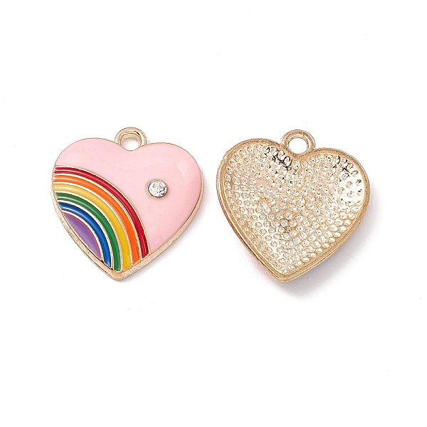 PandaHall Alloy Enamel Pendant, with Rhinestone, Heart with Rainbow Charm, Golden, Misty Rose, 20x18x3.5mm, Hole: 2mm Alloy+Enamel Heart
PandaHall Alloy Enamel Pendant, with Rhinestone, Heart with Rainbow Charm, Golden, Misty Rose, 20x18x3.5mm, Hole: 2mm Alloy+Enamel Heart