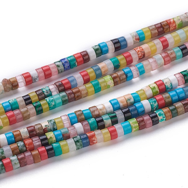 PandaHall Natural & Synthetic Assorted Beads Strands, Heishi Beads, Flat Round/Disc, 4x2.5mm, Hole: 0.7mm, about 167pcs/strand, 15.43''...
PandaHall Natural & Synthetic Assorted Beads Strands, Heishi Beads, Flat Round/Disc, 4x2.5mm, Hole: 0.7mm, about 167pcs/strand, 15.43''...