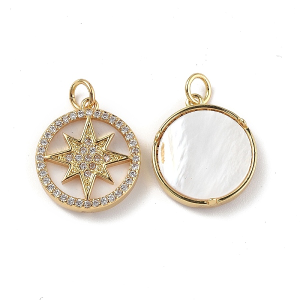 PandaHall Brass Micro Pave Clear Cubic Zirconia Pendants, with Jump Ring and White Shell, Flat Round with Star Charm, Real 18K Gold Plated...
PandaHall Brass Micro Pave Clear Cubic Zirconia Pendants, with Jump Ring and White Shell, Flat Round with Star Charm, Real 18K Gold Plated...