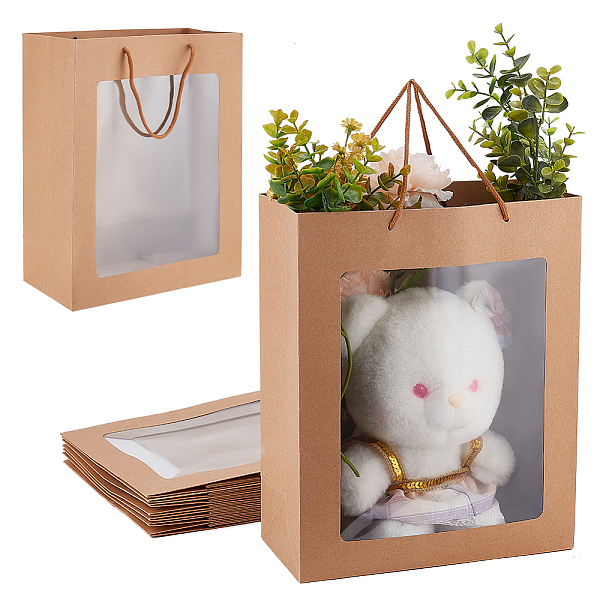 PandaHall Kraft Paper Gift Bags, with Plastic Visible Window and Polyester Handles, BurlyWood, Unfold: 32x26x12.2cm Paper None Orange
PandaHall Kraft Paper Gift Bags, with Plastic Visible Window and Polyester Handles, BurlyWood, Unfold: 32x26x12.2cm Paper None Orange