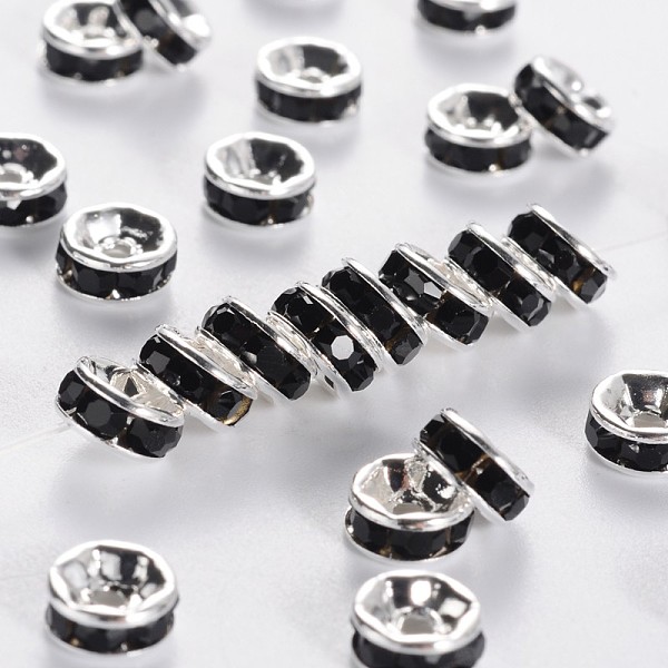 PandaHall Brass Grade A Rhinestone Spacer Beads, Silver Color Plated, Nickel Free, Jet, 6x3mm, Hole: 1mm Brass+Rhinestone Rondelle Black
PandaHall Brass Grade A Rhinestone Spacer Beads, Silver Color Plated, Nickel Free, Jet, 6x3mm, Hole: 1mm Brass+Rhinestone Rondelle Black