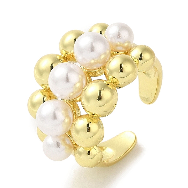 PandaHall Rack Plating Brass Cuff Rings, with Plastic Pearl, Long-Lasting Plated, Lead Free & Cadmium Free, Real 18K Gold Plated, Adjustable...
PandaHall Rack Plating Brass Cuff Rings, with Plastic Pearl, Long-Lasting Plated, Lead Free & Cadmium Free, Real 18K Gold Plated, Adjustable...