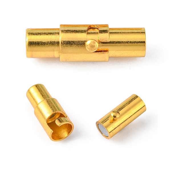 PandaHall Brass Locking Tube Magnetic Clasps, Column, Golden, 15x4mm, Hole: 2.8mm Brass Column
PandaHall Brass Locking Tube Magnetic Clasps, Column, Golden, 15x4mm, Hole: 2.8mm Brass Column