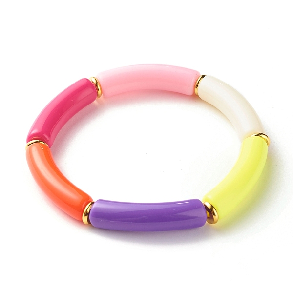 PandaHall Candy Color Chunky Acrylic Curved Tube Beads Stretch Bracelet for Girl Women, Deep Pink, Inner Diameter: 2-1/8 inch(5.4cm) Acrylic
PandaHall Candy Color Chunky Acrylic Curved Tube Beads Stretch Bracelet for Girl Women, Deep Pink, Inner Diameter: 2-1/8 inch(5.4cm) Acrylic