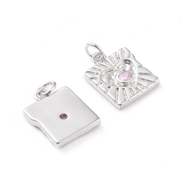 PandaHall Brass Micro Pave Cubic Zirconia Charms, with Jump Rings, Long-Lasting Plated, Square with Heart, Pink, Platinum, 14.4x11x2.2mm...
PandaHall Brass Micro Pave Cubic Zirconia Charms, with Jump Rings, Long-Lasting Plated, Square with Heart, Pink, Platinum, 14.4x11x2.2mm...