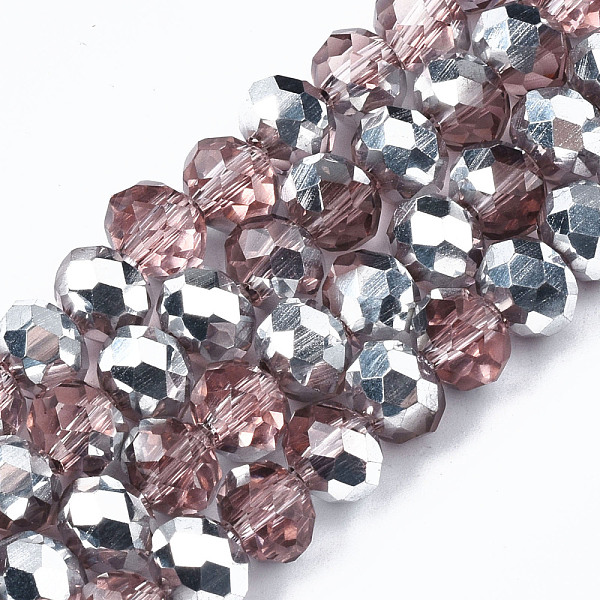 PandaHall Electroplate Glass Bead Strands, Half Silver Plated, Faceted, Rondelle, Pale Violet Red, 8x6mm, Hole: 1mm, about 63~65pcs/strand...
PandaHall Electroplate Glass Bead Strands, Half Silver Plated, Faceted, Rondelle, Pale Violet Red, 8x6mm, Hole: 1mm, about 63~65pcs/strand...
