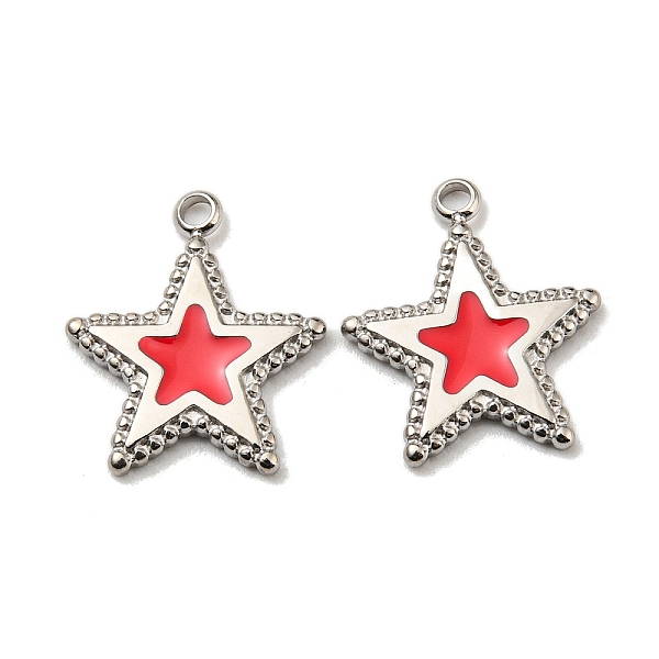 PandaHall 304 Stainless Steel Charms, with Enamel, Star Charms, Stainless Steel Color, 14x12.5x1mm, Hole: 1.4mm Stainless Steel+Enamel Star..., Pink
PandaHall 304 Stainless Steel Charms, with Enamel, Star Charms, Stainless Steel Color, 14x12.5x1mm, Hole: 1.4mm Stainless Steel+Enamel Star..., Pink