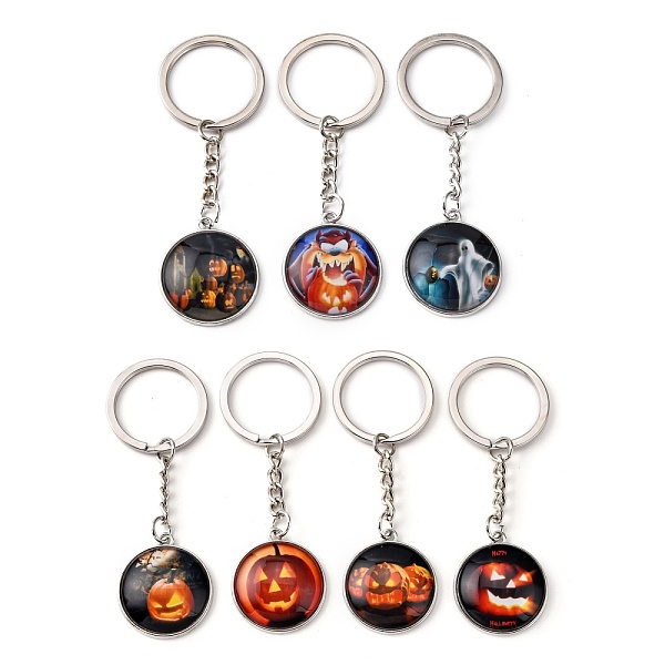 PandaHall Alloy Keychain, with Glass, Flat Round with Halloween, Mixed Pattern, Platinum, 80x25mm Alloy Flat Round Multicolor
PandaHall Alloy Keychain, with Glass, Flat Round with Halloween, Mixed Pattern, Platinum, 80x25mm Alloy Flat Round Multicolor