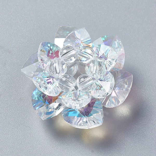 PandaHall Glass Woven Beads, Cluster Beads, Lotus, Clear AB, 35x19mm, Hole: 8mm Glass Flower White
PandaHall Glass Woven Beads, Cluster Beads, Lotus, Clear AB, 35x19mm, Hole: 8mm Glass Flower White