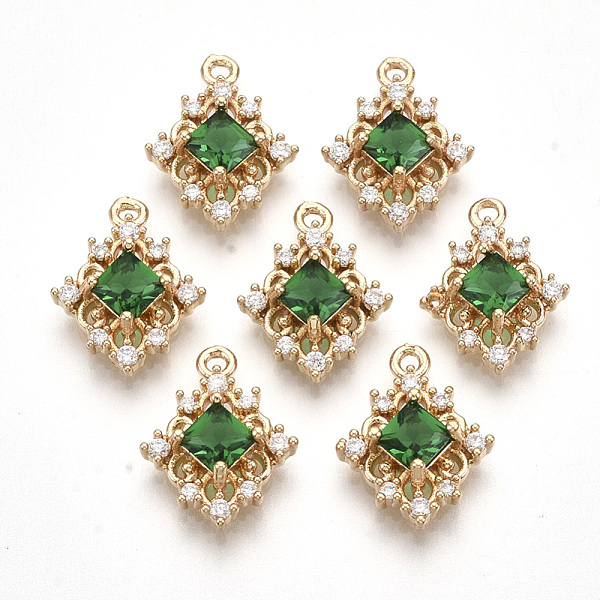 PandaHall Golden Tone Brass Pendants, with Faceted Glass and Clear Rhinestone, Rhombus, Sea Green, 14.5x11x4mm, Hole: 1.2mm, Diagonal Length...
PandaHall Golden Tone Brass Pendants, with Faceted Glass and Clear Rhinestone, Rhombus, Sea Green, 14.5x11x4mm, Hole: 1.2mm, Diagonal Length...