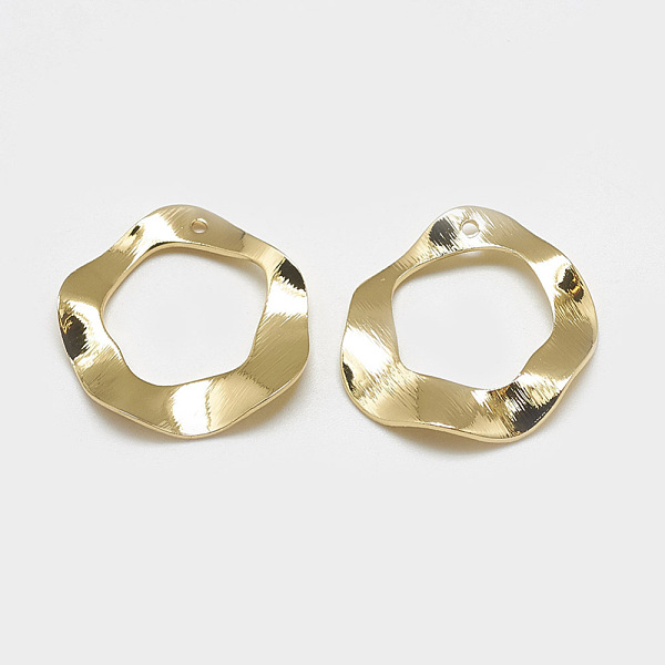 PandaHall Brass Pendants, Waved Ring, Real 18K Gold Plated, 24.5x23x1mm, Hole: 1mm Brass Ring
PandaHall Brass Pendants, Waved Ring, Real 18K Gold Plated, 24.5x23x1mm, Hole: 1mm Brass Ring
