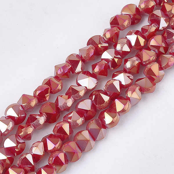 PandaHall Electroplate Glass Beads Strands, Faceted, Red, 6~6.5x4.5~5x5.5mm, Hole: 1.2mm, about 100pcs/strand, 17.3 inch Glass Others Red
PandaHall Electroplate Glass Beads Strands, Faceted, Red, 6~6.5x4.5~5x5.5mm, Hole: 1.2mm, about 100pcs/strand, 17.3 inch Glass Others Red