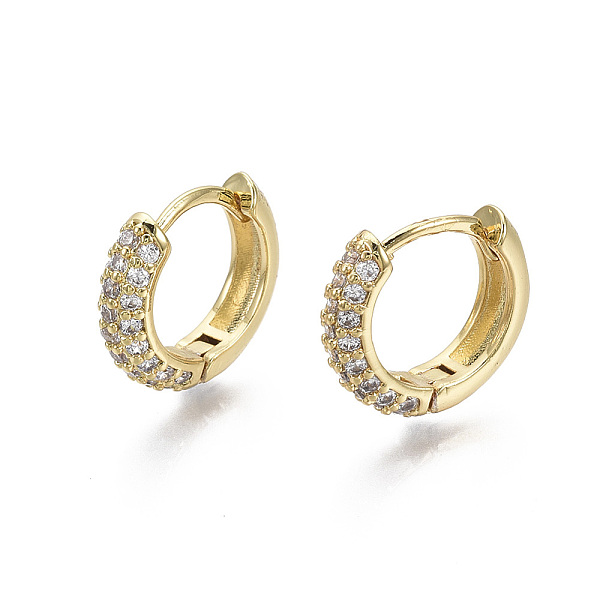 PandaHall Brass Micro Pave Cubic Zirconia Huggie Hoop Earrings, Real 18K Gold Plated, Nickel Free, Ring, Clear, 13x15.5x4mm, Pin: 0.8mm...
PandaHall Brass Micro Pave Cubic Zirconia Huggie Hoop Earrings, Real 18K Gold Plated, Nickel Free, Ring, Clear, 13x15.5x4mm, Pin: 0.8mm...